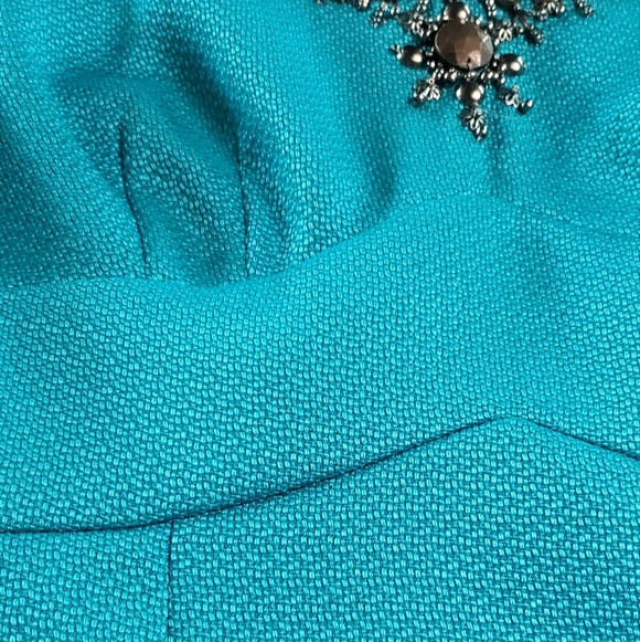 Tahari Teal Green Cocktail Dress Size 2 - Picture 5 of 8